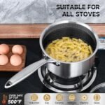 LOLYKITCH Hybrid Tri-Ply Stainless Steel Non-Stick Saucepan Set of 2,1.5QT & 2.5QT Sauce Pots,Induction Pots and Pans Set,Heavy Duty and Oven Safe. - Image 4