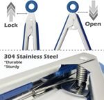 Kitchen Grilling Tongs 9"+12”, 2Pcs Stainless Steel Tong for Cooking with Stand, Food Grade Small Serving Tong for Barbecue Salad, Blue - Image 4