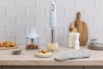 SMEG Handheld Immersion Blender with Beaker, Chopping Bowl w/Lid, Wire Whisk, 5 Speed Controls, made with Stainless Steel Blades and Ergonomic Design (Pastel Blue) - Image 3