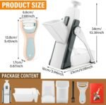 Safe Mandoline Slicer for Kitchen, Potato Slicer Cucumber Slicers with Peeler, Thickness Adjustable Vegetable Food Slicers, Vertical Kitchen Faster Cutter Artifact - Image 3