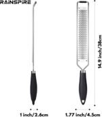 Upgraded Citrus Lemon Zester Grater, Easy Clean Dishwasher Safe, for Ginger Garlic Parmesan Cheese, 304 Stainless Steel Blade, Protect Cover, Baking Supplies, Black - Image 3