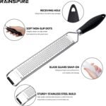 Upgraded Citrus Lemon Zester Grater, Easy Clean Dishwasher Safe, for Ginger Garlic Parmesan Cheese, 304 Stainless Steel Blade, Protect Cover, Baking Supplies, Black - Image 4