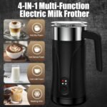 Milk Frother, 4-in-1 Milk Frother and Steamer, 10.1oz/300ml Automatic Hot and Cold Foam Maker and Milk Warmer, Electric Milk Frother for Coffee, Latte, Cappuccino, Matcha(Black) - Image 3