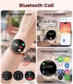 LIGE Smart Watches for Women, Call/Reminders, 1.43" AMOLED Ultra-Thin Activity Trackers with Heart Rate/Sleep/SpO2 Monitor, 100+ Sports Modes Fitness Watch for iOS Android, Rose Gold - Image 3
