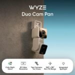 WYZE Duo Cam Pan Indoor/Outdoor IP65 2K 360° Pan/Tilt Smart Home Security Camera with Color Night Vision, Compatible with Alexa & Google Assistant, White - Image 3