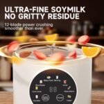 8-in-1 Automatic Nut Milk Maker Machine, 50oz Soy Milk Maker with 12 Blades, Nut Milk Maker Blender for Homemade Plant-Based Milk, Oat, Soy, with Self-Cleaning, Keep Warm, 12-Hour Delay - Image 4