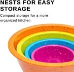 Confetti Nesting Mixing Bowls Set - 4-Piece Colorful Kitchen Bowls (18oz, 1.25QT, 2.5QT, 4QT) - BPA-Free, Dishwasher Safe, Space-Saving Design Vibrant Color - Image 3
