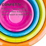 Confetti Nesting Mixing Bowls Set - 4-Piece Colorful Kitchen Bowls (18oz, 1.25QT, 2.5QT, 4QT) - BPA-Free, Dishwasher Safe, Space-Saving Design Vibrant Color - Image 5