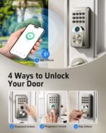 Fingerprint Door Lock - ANYBELL Keyless Entry Smart Lock Deadbolt with Electronic Keypad, App Control & Auto Lock, Easy Install for Front Door - Satin Nickel - Image 4