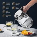 Taylor Swoden Glass Hot Water Kettle Electric for Tea and Coffee 1.7 Liter Fast Boiling Electric Kettle Cordless Water Boiler with Auto Shutoff & Boil Dry Protection - Image 3