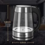 Taylor Swoden Glass Hot Water Kettle Electric for Tea and Coffee 1.7 Liter Fast Boiling Electric Kettle Cordless Water Boiler with Auto Shutoff & Boil Dry Protection - Image 4