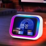 White Smart Alarm Clock with Wireless Bluetooth 5.4 Speaker & Dynamic RGB Light,Hi-fi Stereo Sound,Hd Large Screen Display - Image 3
