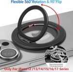 Magnetic Phone Ring MagSafe Phone Grip, Magnetic Cell Phone Stand Holder Finger Ring [Super Magnet] [360°Rotation] - Black 2026 New - Image 3
