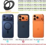 Magnetic Phone Ring MagSafe Phone Grip, Magnetic Cell Phone Stand Holder Finger Ring [Super Magnet] [360°Rotation] - Black 2026 New - Image 4