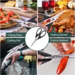 Kitchen Shears Scissor & Cooking Scissors - Sharp Blades, Professional Stainless Steel Scissors for Food Meat Poultry Vegetable - Dishwasher Safe - All-Purpose Chef's Tool… - Image 4