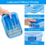Caperci Classic Bento Lunch Box for Adult & Older Kids - Leakpoof 47 oz 3-Compartment Lunch Containers for Adults and Teens, Built-in Utensil Set, Ideal for On-the-Go, Blue - Image 4