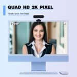 W4 2K Autofocus Webcam with Dual Mics & LED Light, 1080P 60fps/2K 50fps, USB Streaming Camera for PC, Laptop, Switch 2, Desktop - Plug and Play - Image 5