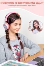 New Bee Kids Headphones Wired for School with Microphone KH20 HD Stereo Safe Volume Limited 85dB/94dB Foldable Lightweight for Girl/Mac/Android/Kindle/Tablet/Pad (Pink) - Image 3