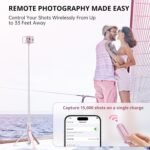 ATUMTEK 55" Selfie Stick Tripod, All-in-one Extendable Aluminum Phone Tripod with Rechargeable Bluetooth Remote for iPhone and More, Fitting 4.7-7 inch Smartphones, Pink - Image 4