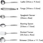 Cooking Utensil Set, 11 PCS Stainless Steel Kitchen Utensil Set, Nonstick Kitchen Gadgets Cookware Set with Spatula - Image 3