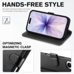 TUCCH Wallet Case for iPhone 17 (6.3") 2025, RFID Blocking 4 Card Holders | Kickstand | Shockproof TPU Shell | PU Leather | Magnetic Closure | Protective Flip Folio Cover | Black - Image 5