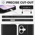 TUCCH Wallet Case for iPhone 17 (6.3") 2025, RFID Blocking 4 Card Holders | Kickstand | Shockproof TPU Shell | PU Leather | Magnetic Closure | Protective Flip Folio Cover | Black - Image 6
