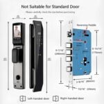 Smart Door Lock with 3D Face Recognition, Fingerprint, Video Doorbell & Intercom, Passcode, IC Card, Tuya App for Front Door - Image 3