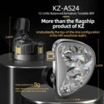 KZ AS24 in-Ear Monitor Headphone 24BA Drivers High-Performance IEM Earphones with 8 Tuning Switches, Noise Isolation Wired Earbuds for Musicians (Tuning Version,Black,no mic) - Image 3