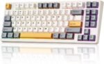 KN85 Wireless Mechanical Gaming Keyboard, 75% Layout with RGB Backlit, Custom Hot Swappable, Creamy Sound, Bluetooth/2.4GHz/USB-C Compatible with Windows/Mac/PC(Retro Beige,Linear Switch) - Image 3