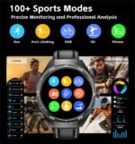 Smart Watch with Wireless Earbuds, Bluetooth Call Watches for Men 1.53" Steel Material Ultra-Thin Body 9D Sound Effects,Fitness Tracker Sports Watch, Compatible iPhone Android - Image 5