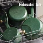 CAROTE 9.5'' and 11'' Nonstick Frying Pans Skillet, NonStick Fry Pan Egg Pan Omelet Pans,Healthy & PFOA Free, Induction-Compatible, Dishwasher Safe & Includes Silicone Spatula，Green - Image 5