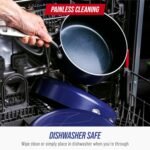 Blue Diamond Nonstick 2QT Saucepan with Lid, Non Toxic PFAS-Free Diamond Ceramic, Dishwasher & Oven Safe, Metal Utensil Safe Pot, Stay Cool Handle, Chef Pan, Glass Lid, Blue - Image 5