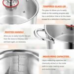 E-far 12-Quart Stock Pot, 18/10 Stainless Steel Stockpot with Lid for Cooking Simmering Soup Stew, Heavy Duty Cookware Works w/Induction, Non-toxic & Corrosion Resistant, Dishwasher Safe - Image 4