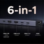UGREEN Revodok Pro USB-C Hub 6 in 1 10Gbps 4K 60Hz HDMI, 100W Power Delivery for MacBook Pro/Air, iPad Pro, Thinkpad Rog Ally and More. - Image 3