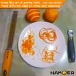 Grater Citrus Orange Lime Lemon Slicer with Channel Knife Stainless steel with non-slip rubber handle 2-pcs multi-tool set - Image 3