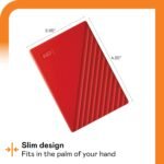 WD 2TB My Passport Portable External Hard Drive, Red - with Automatic Backup, 256Bit AES Hardware Encryption & Software Protection (Renewed) - Image 3