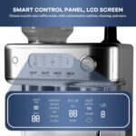 Garvee Espresso Machine Built-In Grinder, High Power Milk Frother, Digital LCD, Stainless Steel (Single/Double Brew) - Image 4