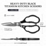 Emojoy Kitchen Scissors All Purpose, Kitchen Shears Titanium Heavy Duty for Food, Meat, Herb & Poultry, Japanese Steel Blades, Professional Multi-Purpose Cooking Scissors - Image 3