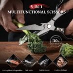 Emojoy Kitchen Scissors All Purpose, Kitchen Shears Titanium Heavy Duty for Food, Meat, Herb & Poultry, Japanese Steel Blades, Professional Multi-Purpose Cooking Scissors - Image 5
