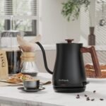 Gooseneck Electric Kettle with Thermometer, 0.8L Small Electric Tea Kettle, 1200W Fast Heat, Precision Pour for Coffee & Tea, Auto Shut Off & Dry Boil Protection, Stainless Steel - Image 3