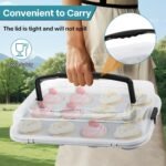 2-Pack Cupcake Pan with Lid, 12-Cup Nonstick Muffin Pan with Handle – Cupcake Carrier for Baking & Transporting, Perfect for Party, Holiday, Gathering - Image 3