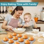 2-Pack Cupcake Pan with Lid, 12-Cup Nonstick Muffin Pan with Handle – Cupcake Carrier for Baking & Transporting, Perfect for Party, Holiday, Gathering - Image 6