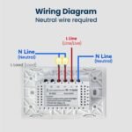 WiFi Smart Touch Light Switch, 2-Button Single-Gang Wall Switch, 110–220V 50/60Hz, Neutral Wire Required, 2.4GHz Tuya/Smart Life, Works with Alexa, Glass Panel, White - Image 6