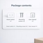 WiFi Smart Touch Light Switch, 2-Button Single-Gang Wall Switch, 110–220V 50/60Hz, Neutral Wire Required, 2.4GHz Tuya/Smart Life, Works with Alexa, Glass Panel, White - Image 7