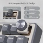 RK ROYAL KLUDGE R87 Pro Wired Mechanical Keyboard with Hot Swappable Knob 75% RGB Backlit Gaming Keyboard 88 Keys TKL Gasket Mounted with QMK/VIA and Linear Creamy Switch - Image 3