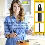 Silicone Slotted Cooking Spoon Set (13.2"), 3-Pack Large Stainless Steel Handle Non Stick Skimmer Spoon Heat Resistant 600°F, Ladle Strainers, Kitchen Utensils for Mixing Draining Frying - Image 5