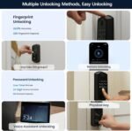 Video Smart Lock S398, 4-in-1 Camera + Video Doorbell + Fingerprint Keyless Door Lock + Indoor Display Monitor, Smart WiFi Deadbolt, App Remote Control, Easy Installation, Chime Included - Image 3