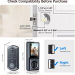 Video Smart Lock S398, 4-in-1 Camera + Video Doorbell + Fingerprint Keyless Door Lock + Indoor Display Monitor, Smart WiFi Deadbolt, App Remote Control, Easy Installation, Chime Included - Image 5