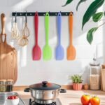 4 PCS,11 Inch Silicone Spatulas Large Rubber Spatula Baking Spatula Mixing Tool for Nonstick Cookware, Cooking (Red&Orange&Green&Bue) - Image 3
