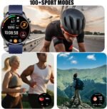 Smartwatch for Men & Women, 1.43" AMOLED Fitness Tracker GPS, Bluetooth Call, Heart Rate, Blood Oxygen (SpO2), Sleep Monitor, 100+ Sports Modes, iPhone & Android – Blue - Image 3